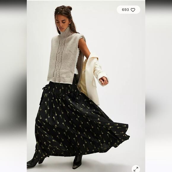 Free People Rowena Covertible Maxi Skirt Sz Med - Picture 2 of 11